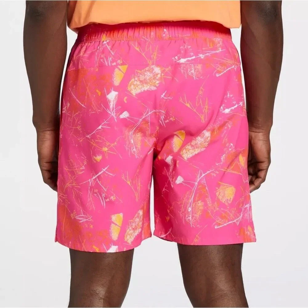 NEW The North Face Wander Shorts Men's XXL Pink Glo Print Swim Trunks Zip Pocket